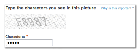 captcha with password field