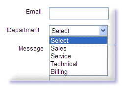 sample drop-down list