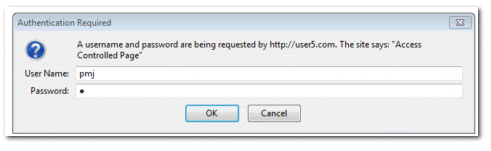 request password dialog box