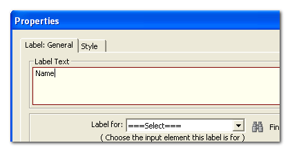 Label properties